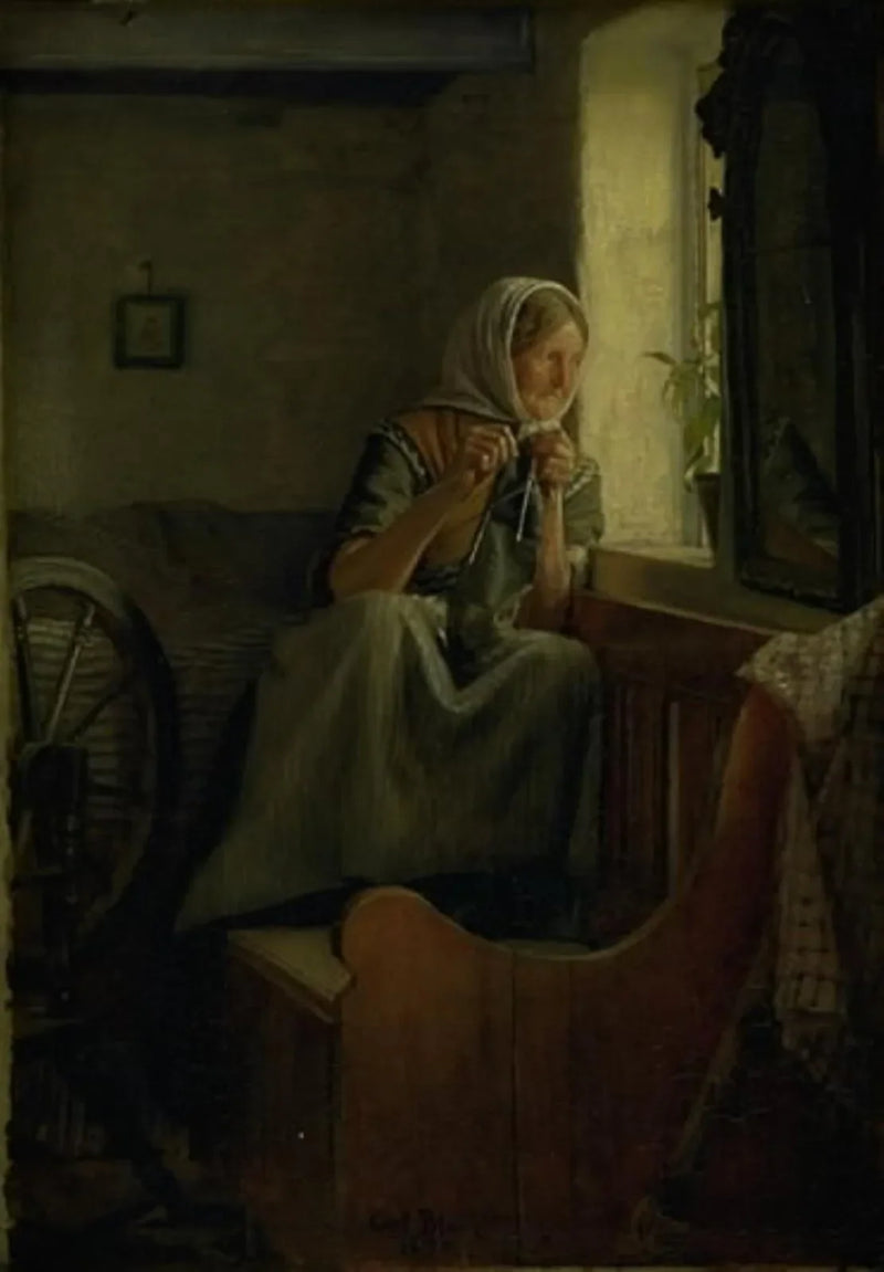 Bir pencereden dışarı çıkan en eski bondekone - Carl Heinrich Bloch