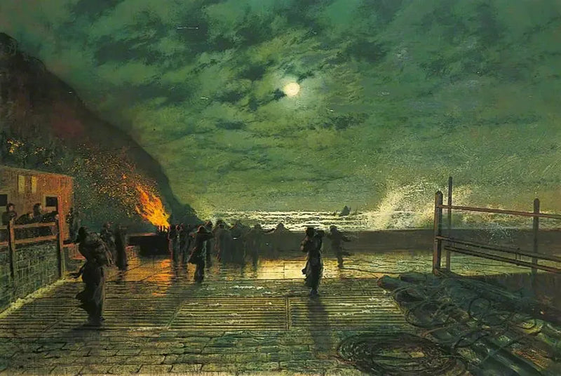 Tehlikede (The Harbour Flare) - John Atkinson Grimshaw