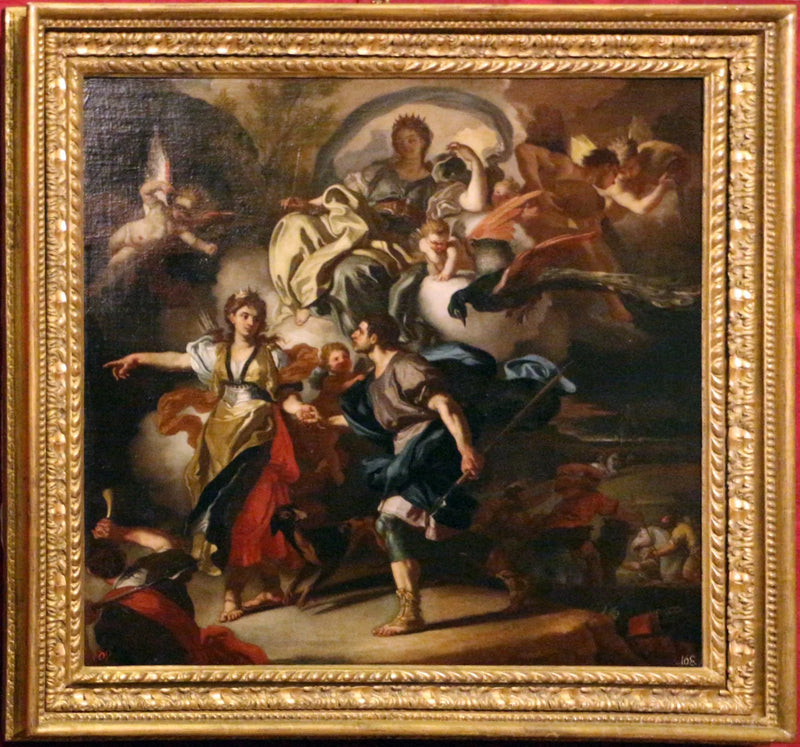 Enée ve Dido mağaraya doğru ilerliyor (taslak). - Francesco Solimena