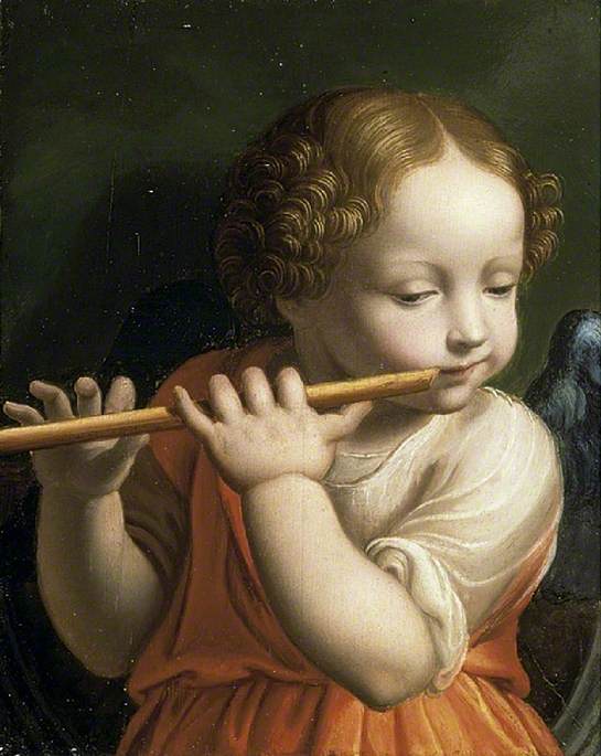 Enfant Angel jouant de la flûte - Bernardino Luini