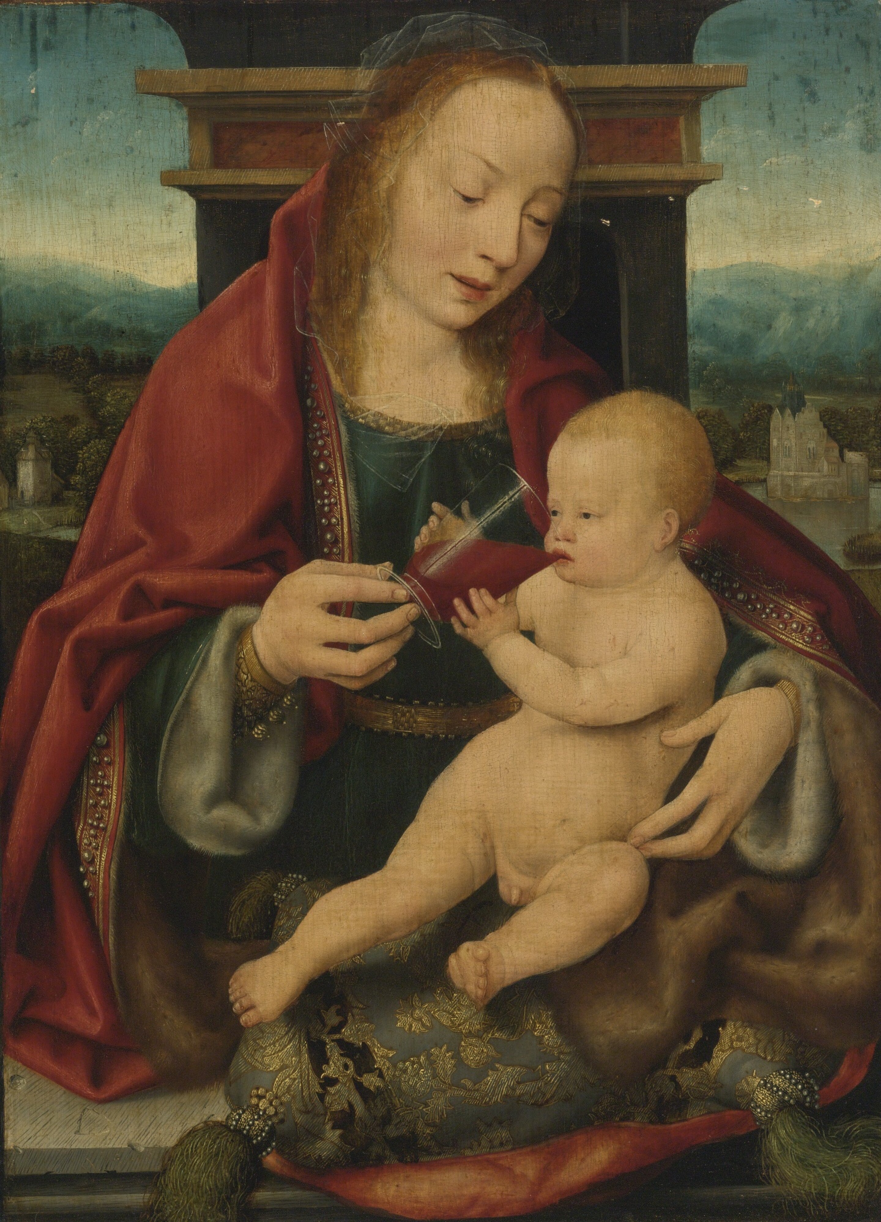Enfant vierge et buveur de vin - Joos van Cleve - Alpha Reproduction