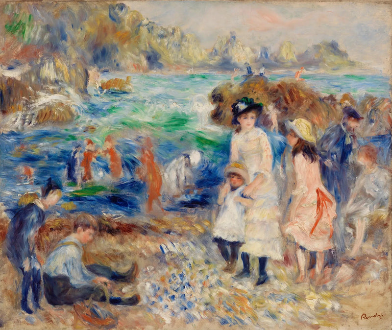 Guernsey'de Denizin Kenarındaki Çocuklar - Pierre-Auguste Renoir