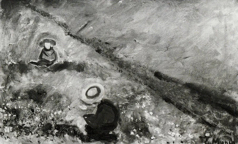 Çiçekli bir çayırda çocuklar - Edvard Munch