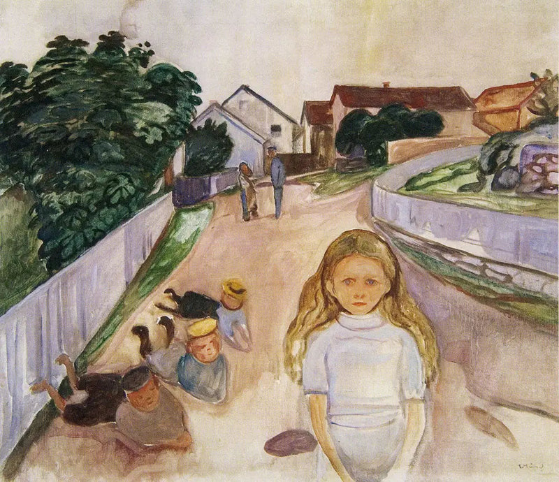 Åsgårdstrand'da Sokakta Oynayan Çocuklar - Edvard Munch