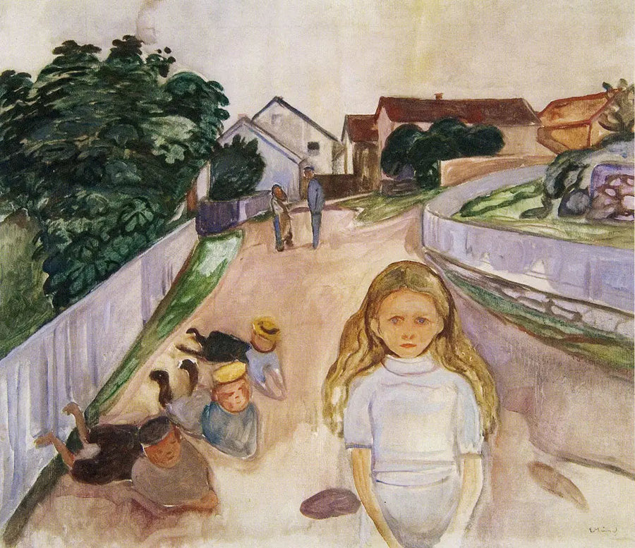 Åsgårdstrand'da Sokakta Oynayan Çocuklar - Edvard Munch