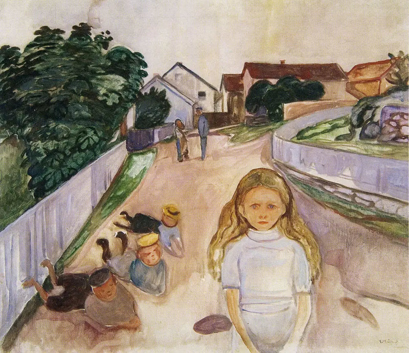 Åsgårdstrand'da Sokakta Oynayan Çocuklar - Edvard Munch