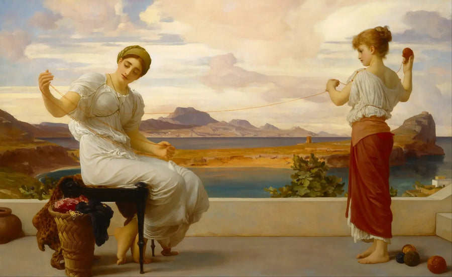 Enroulement de l'écheveau - Frederic Leighton image 1 tableau peint à l’huile sur toile