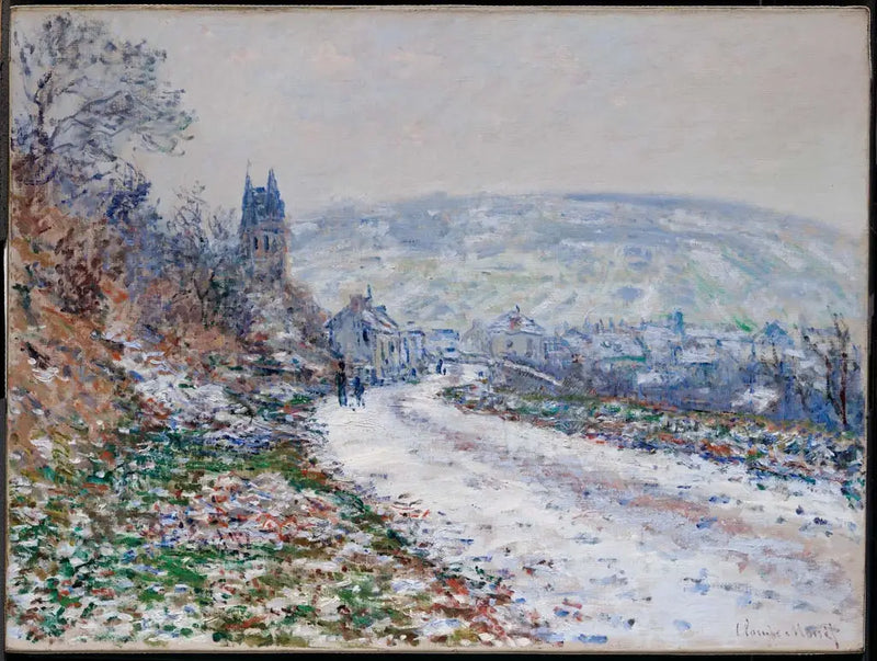 Kışın Vétheuil Köyüne Giriş - Claude Monet
