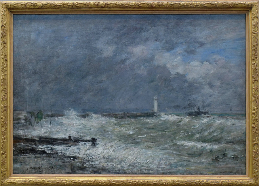 Le Havre İskelesi'ne Giriş - Eugène Boudin