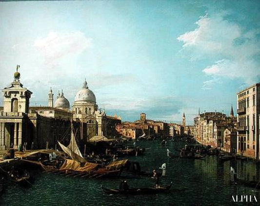 Entrée du Grand Canal : Vue vers l'ouest - Giovanni Antonio Canal - Reproductions de tableaux et peintures haut de gamme