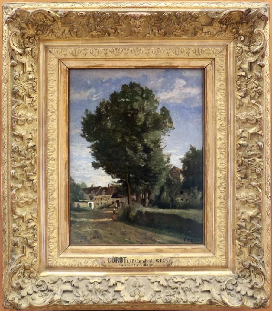 Köy Girişi - Jean-Baptiste Camille Corot