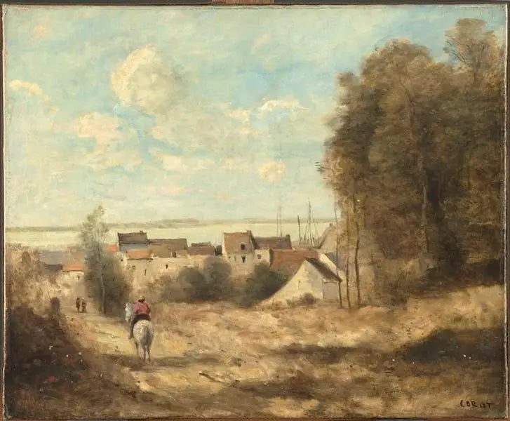 Köy Girişi - Jean-Baptiste Camille Corot