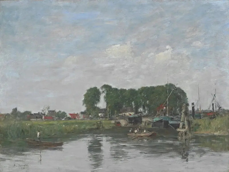 Dordrecht Çevresi. Bot Onarım Şantiyesi - Eugène Boudin