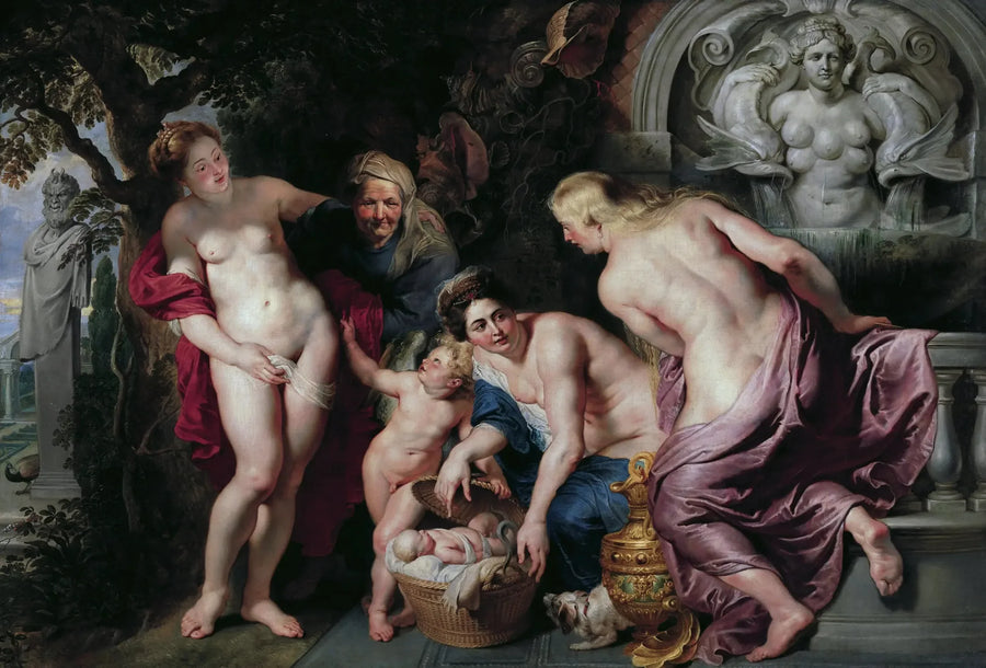 Cécrops'un kızları tarafından keşfedilen Érichthonios - Peter Paul Rubens