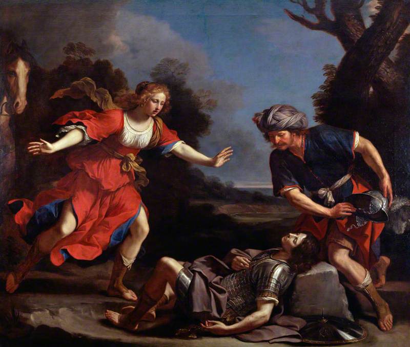 Erminia, Yaralanmış Tancrède'yi Buluyor - Guercino
