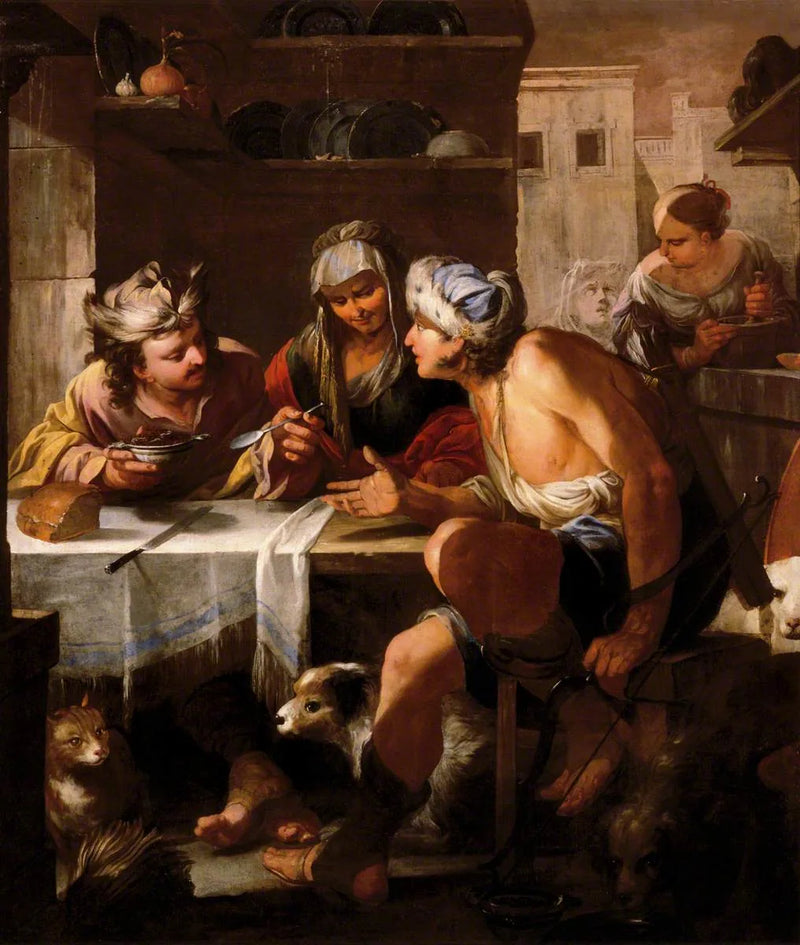 Ésaü'nün ilk doğan hakkını satması - Luca Giordano