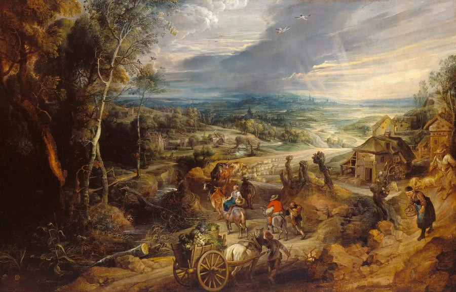 Yaz: çiftçiler pazara gidiyor - Peter Paul Rubens