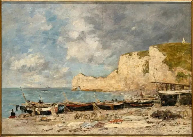 Étretat, Amont Kayası - Eugène Boudin