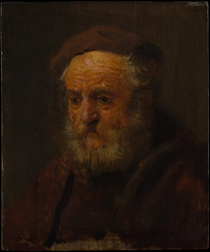 Étude de tête d'un vieil homme - Rembrandt
