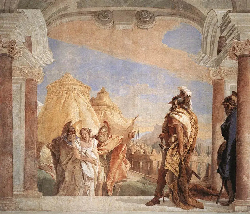 Eurybates ve Talthybios, Briséis'i Agamemmon'a götürüyor - Giovanni Battista Tiepolo