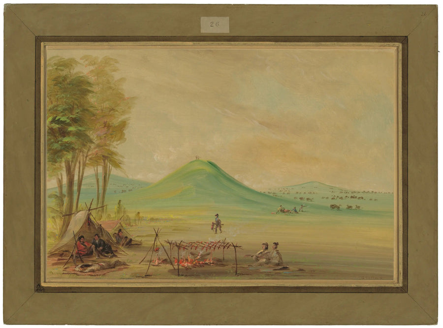Teksas'taki bir çayırda kamp kurmuş sefer. Nisan 1686 - George Catlin