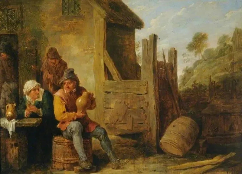 Bir Hanın Dış Cephesi: İçen Çiftçiler - David Teniers genç