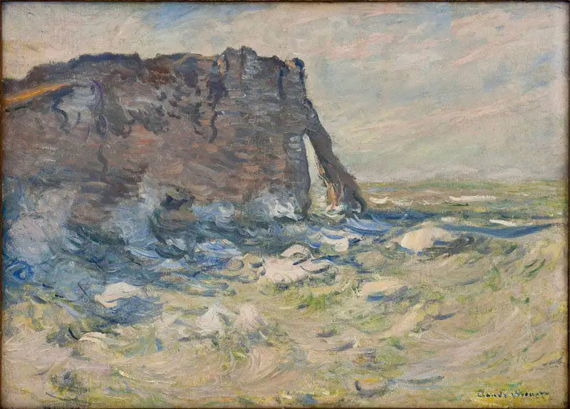 Fırtınalı Havada Falaise ve Porte d'Aval - Claude Monet