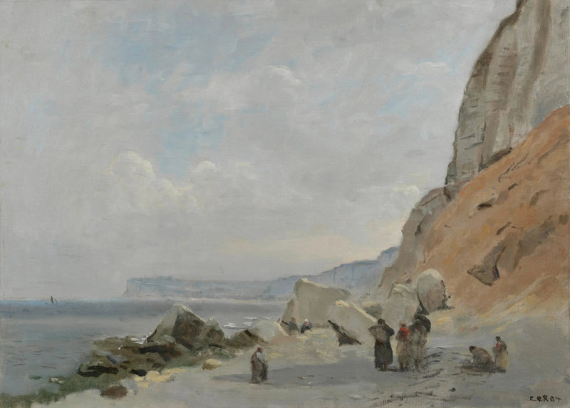 Yport yakınlarındaki kireçtaşı kayalıkları - Jean-Baptiste Camille Corot