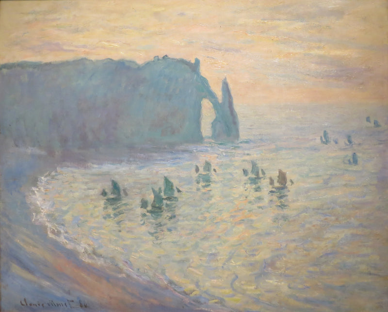 Étretat W1046'daki Kayalıklar - Claude Monet