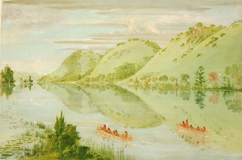 Prairie du Chien'in üzerinde Pitoresk Kayalıklar - George Catlin