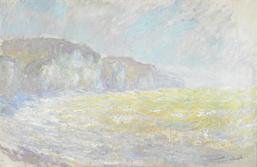 Pourville Kayalıkları, dalgalı deniz - Claude Monet