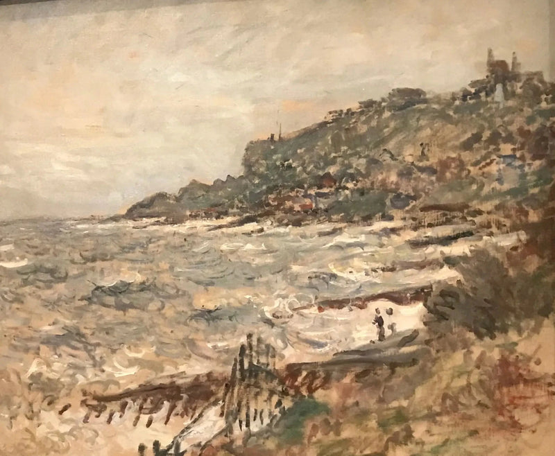 Sainte-Adresse yakınındaki kayalıklar, gri hava W689 - Claude Monet