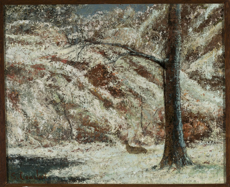 Karla Kışta Geyik Ormanda - Gustave Courbet
