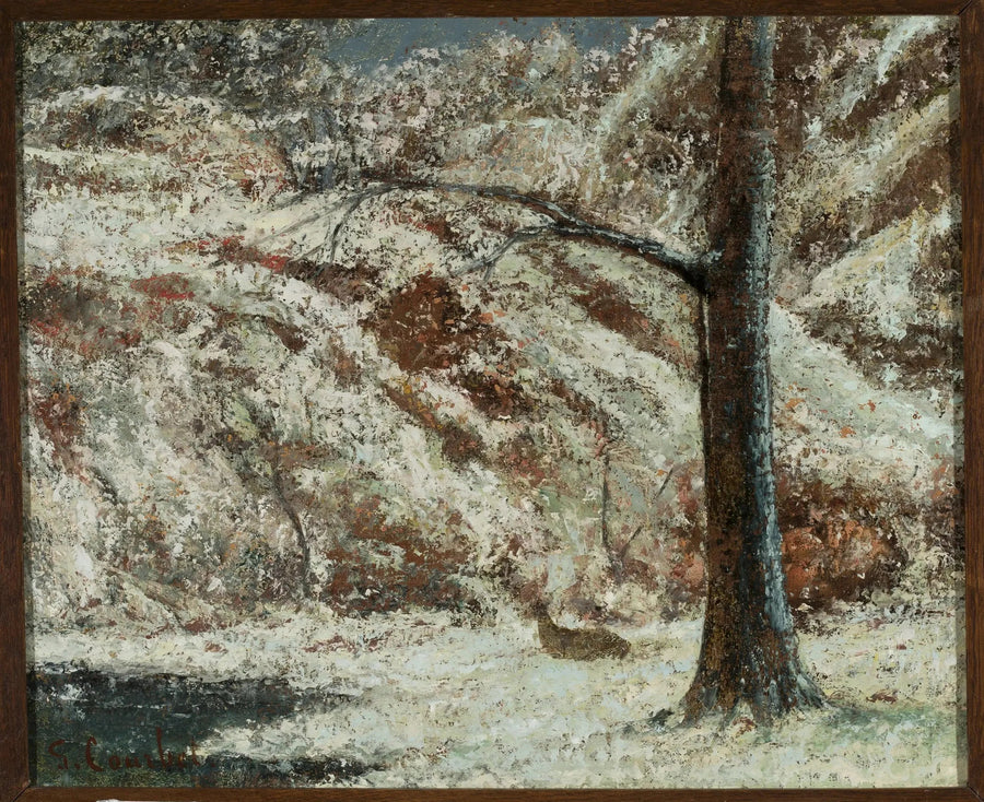 Karla Kışta Geyik Ormanda - Gustave Courbet