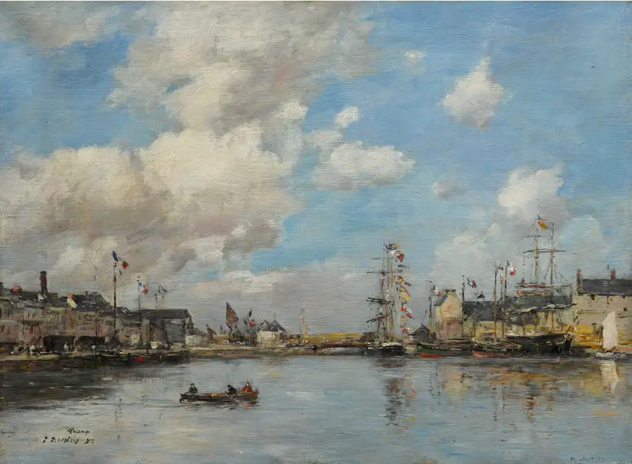 Fécamp, le bassin - Eugène Boudin image 1 tableau peint à l’huile sur toile