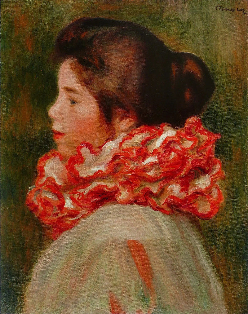 Kırmızı yakalı Kadın - Pierre-Auguste Renoir