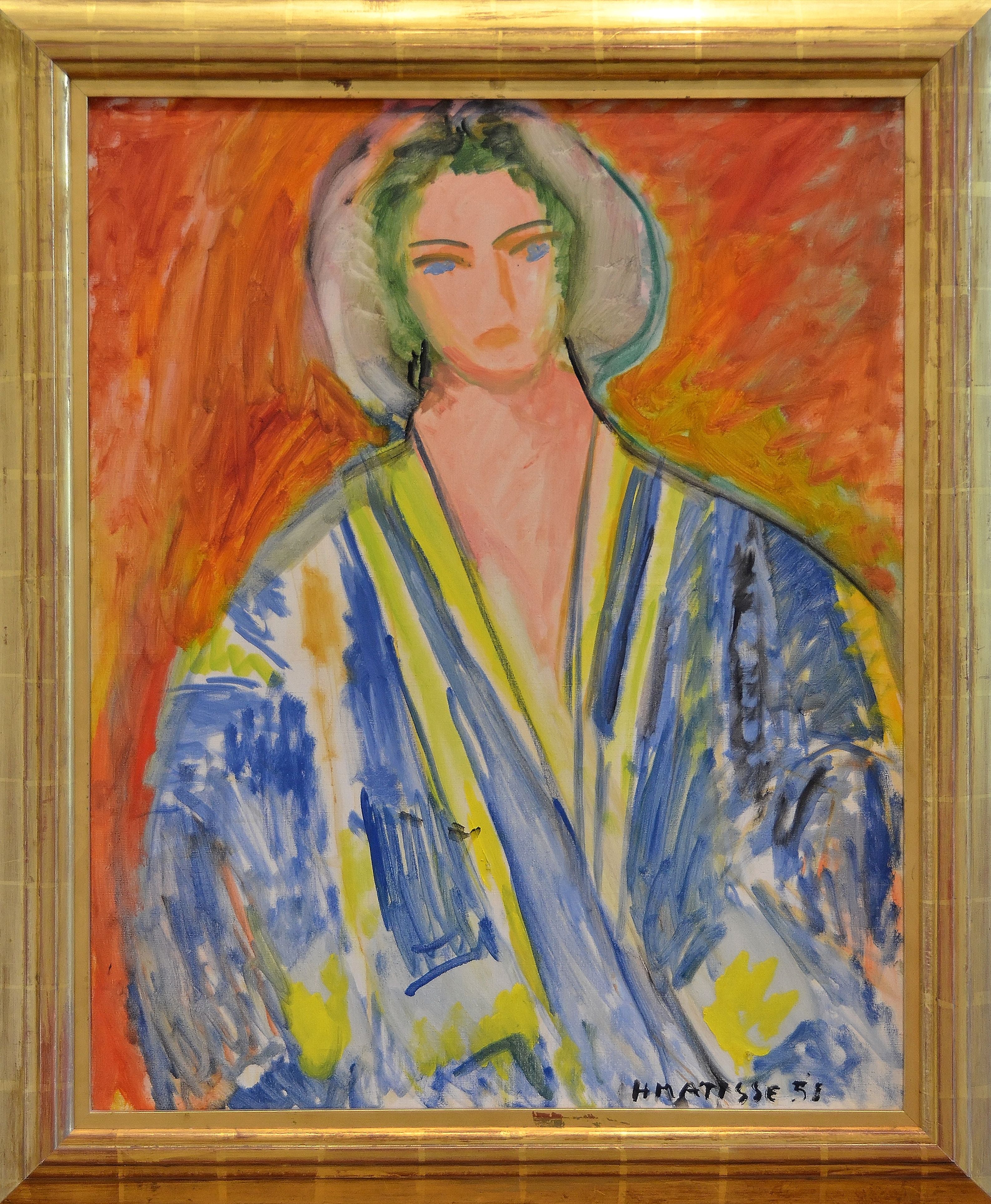 Reproduction du tableau « Femme à la gandoura bleue - Henri Matisse » par Alpha Reproduction en peinture à l’huile
