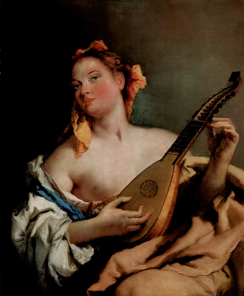 Mandolinli Kadın - Giovanni Battista Tiepolo