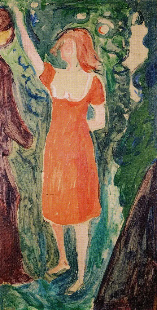 Kırmızı Elbiseli Kadın - Edvard Munch