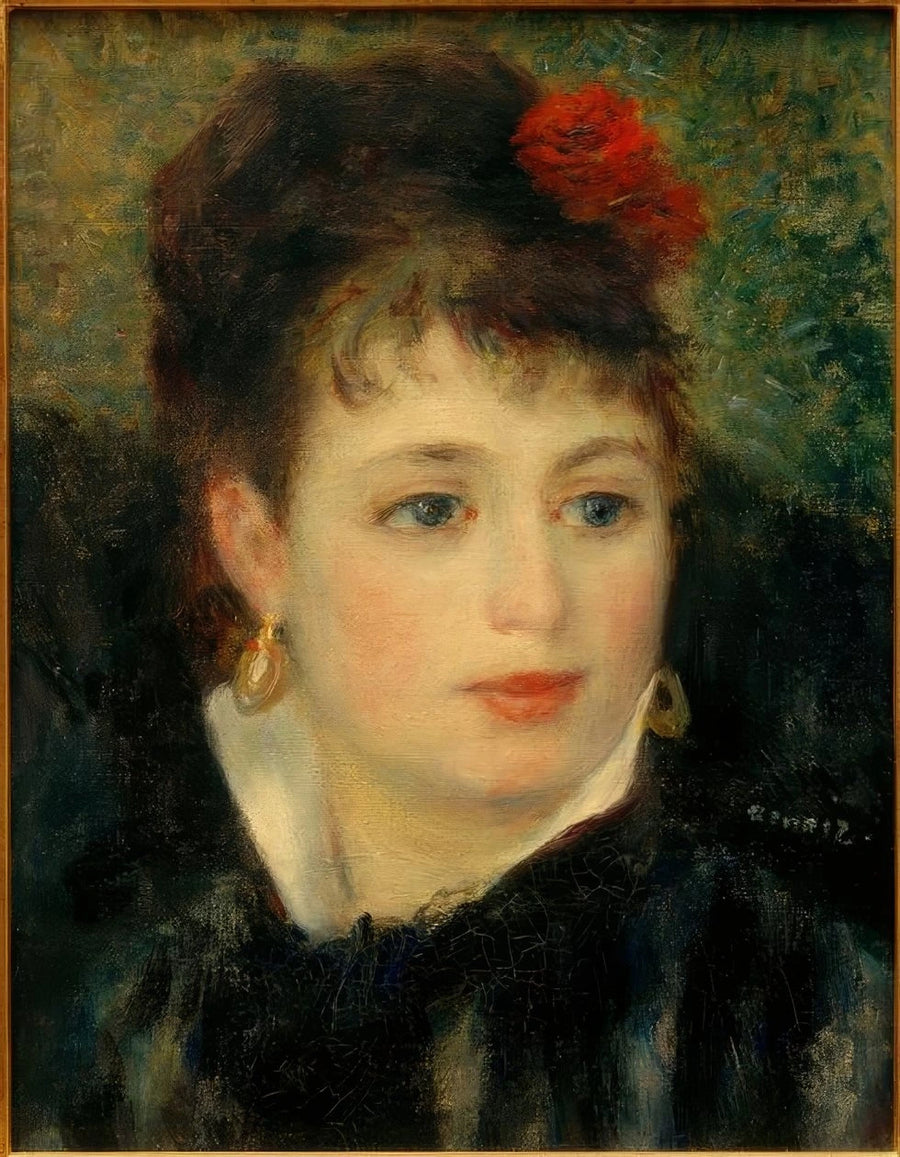 Saçında gül olan kadın - Pierre-Auguste Renoir