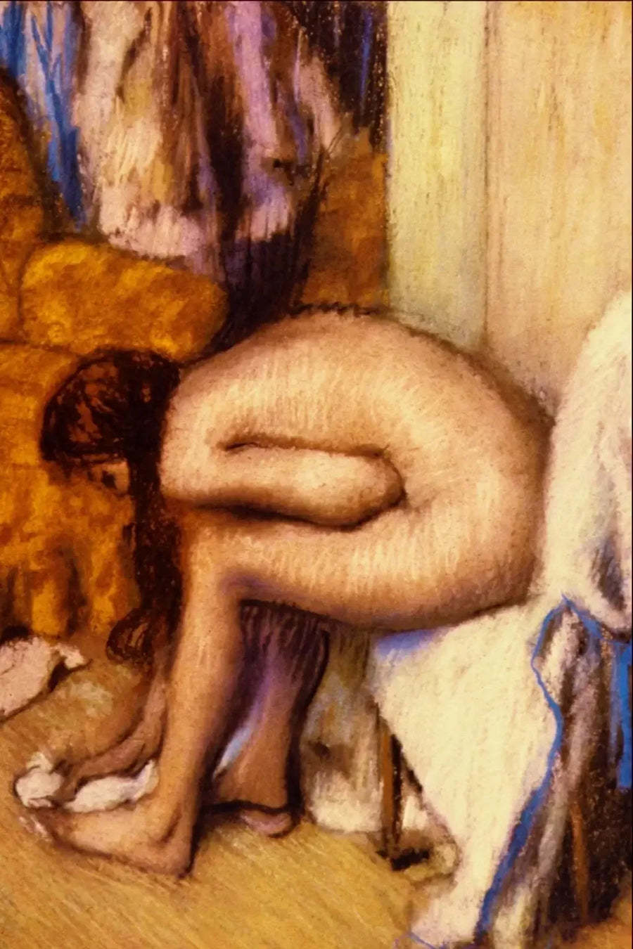 Soluculuğunda sol ayağını silen kadın - Edgar Degas