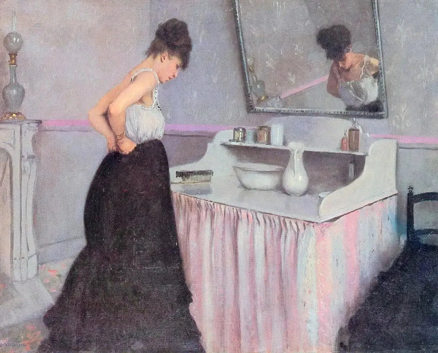 Kadın Makyaj Yaparken - Gustave Caillebotte