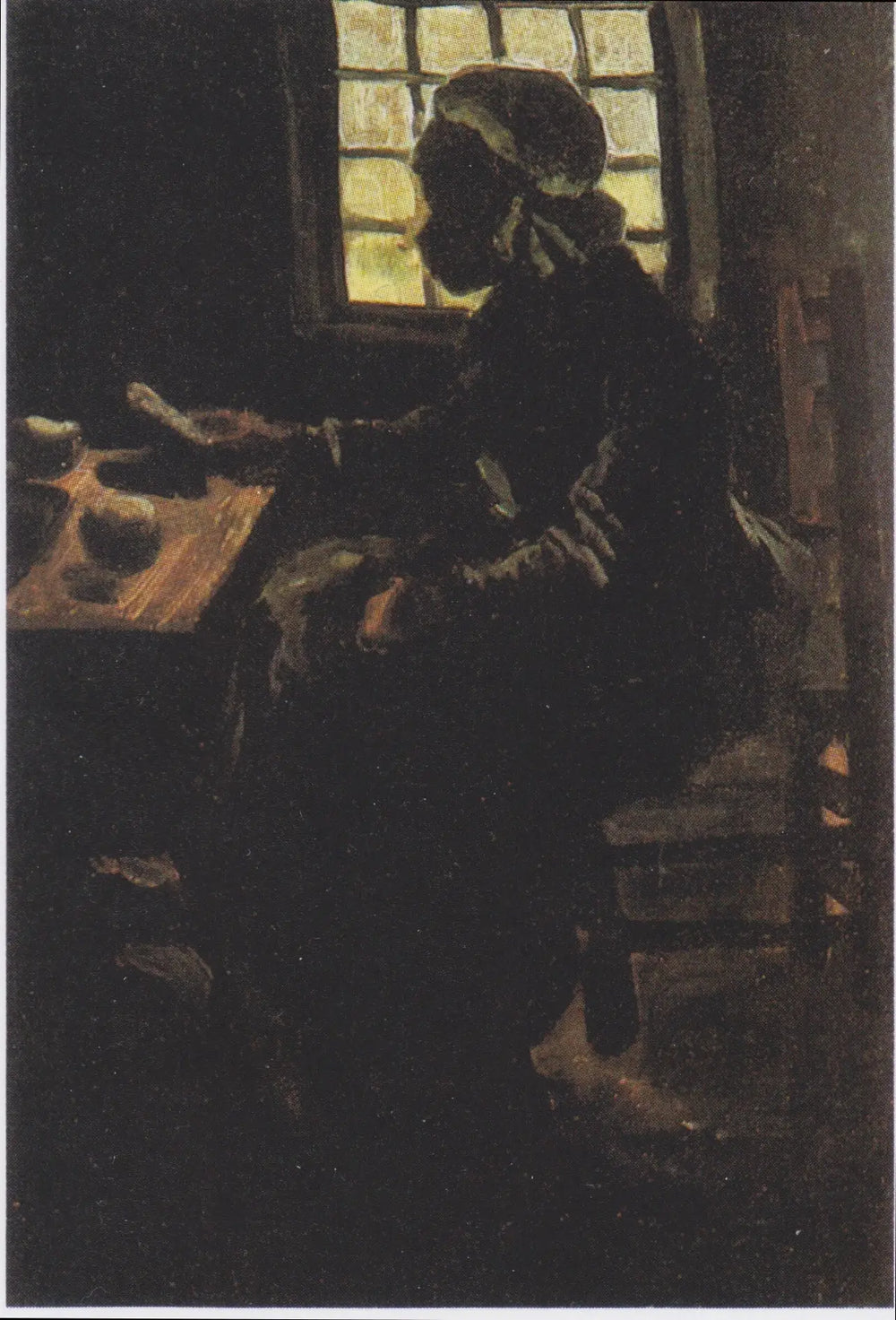 Reproduction du tableau « Femme à table - Vincent van Gogh » par Alpha Reproduction en peinture à l’huile