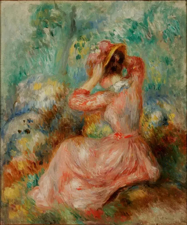 Şapkasını düzelten kadın - Pierre-Auguste Renoir