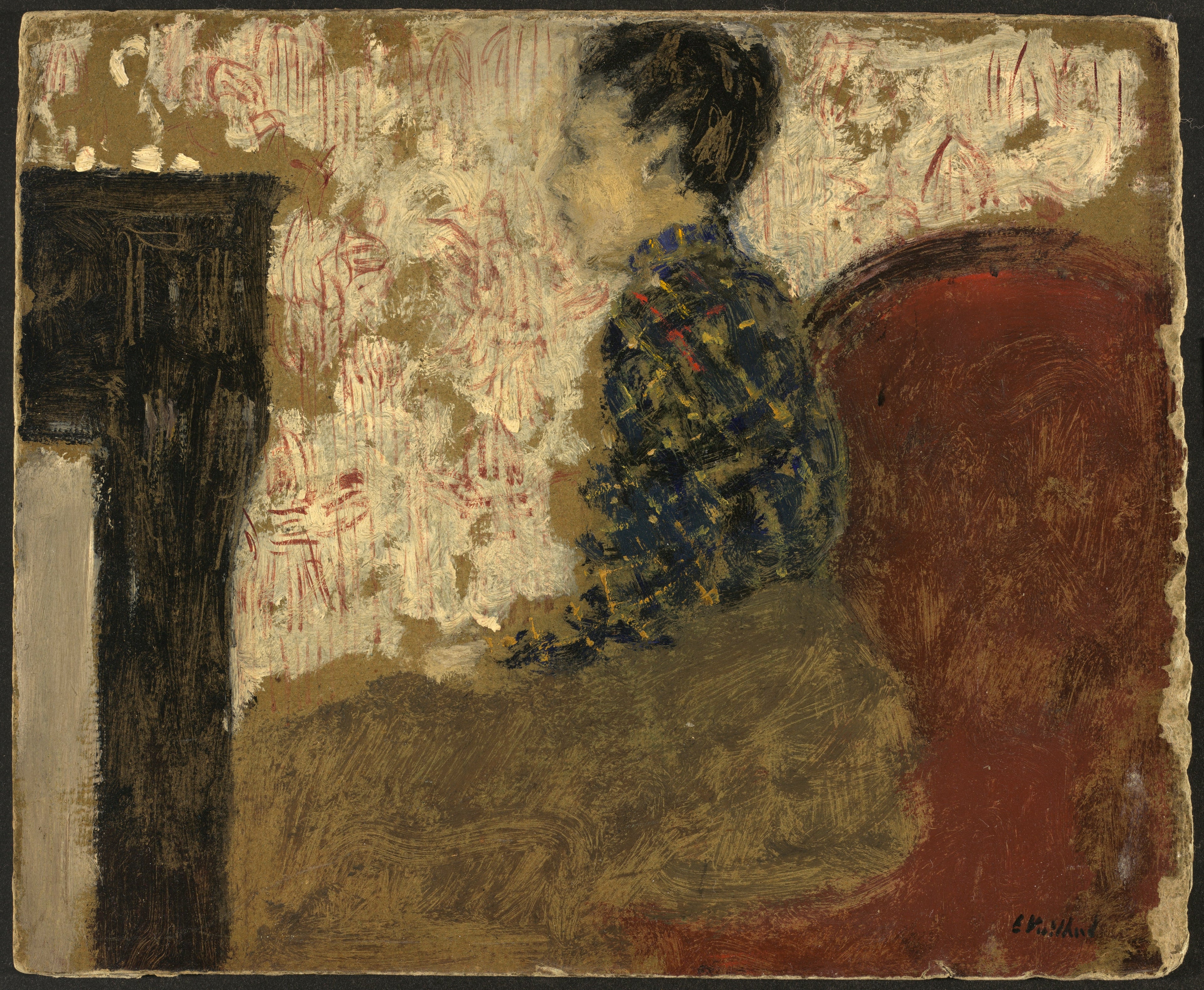Femme assise au coin du feu - Édouard Vuillard