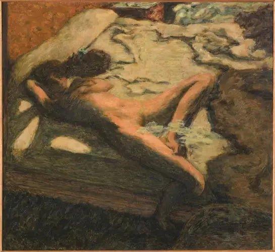 Bir yatakta uyuyan kadın - Pierre Bonnard