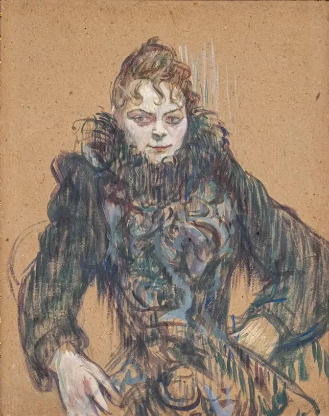Siyah boa ile kadın - Henri de Toulouse-Lautrec