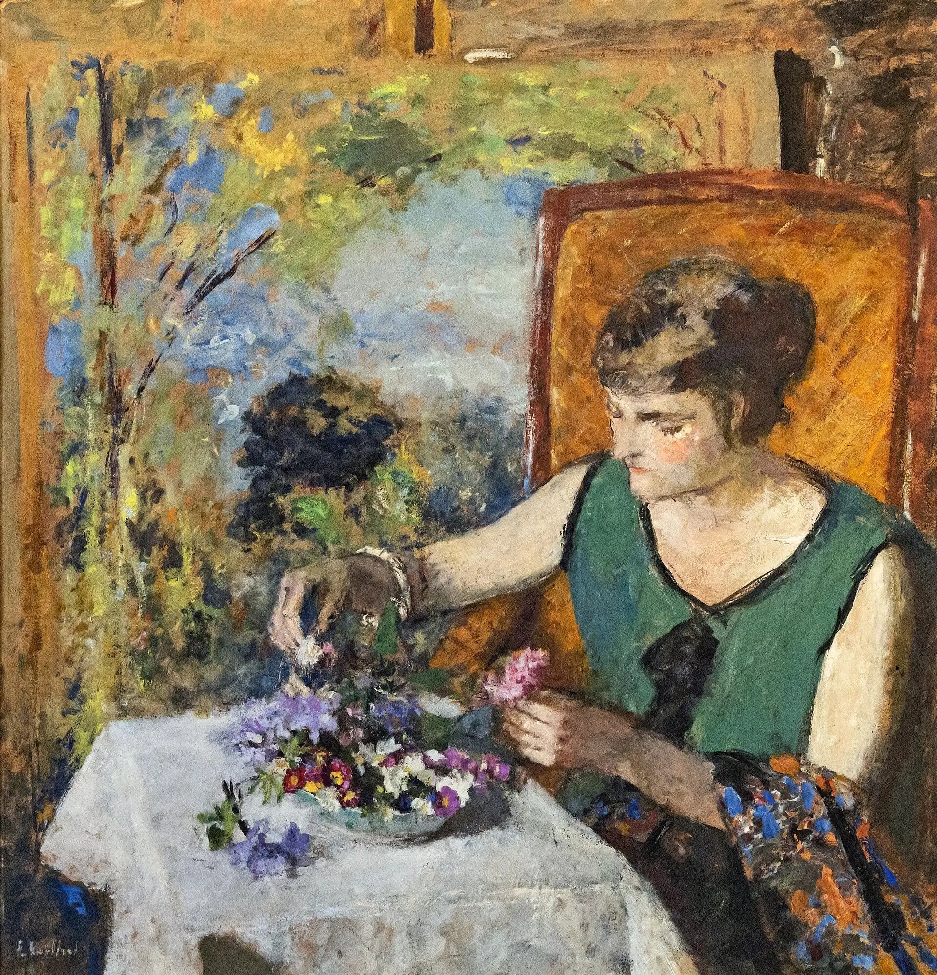 Femme au bouquet - Édouard Vuillard - Alpha Reproduction