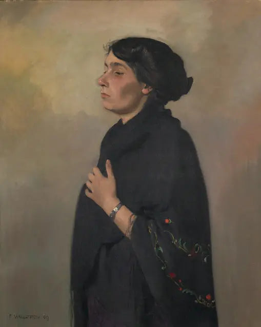 Siyah Şal Takmış Kadın - Félix Vallotton