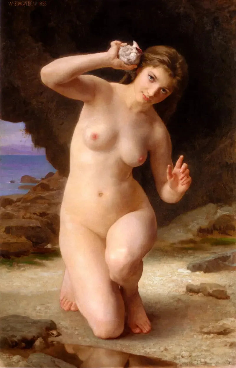 Deniz Kabuğu ile Kadın - Bouguereau
